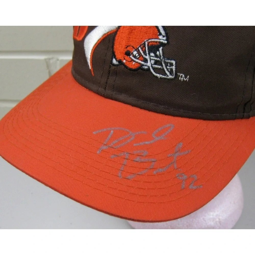 Vintage 90s Cleveland Browns Snapback Hat Cap NFL Desmond Bryant Autograph